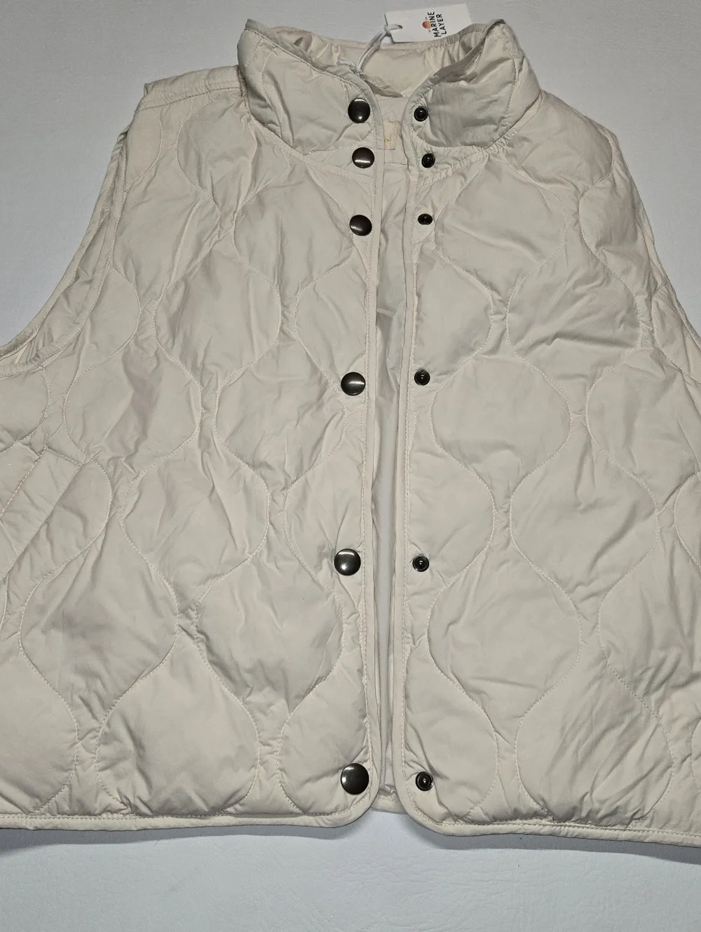 Marine Layer Sophia Quilted Vest New with tags Womens Off White Color M - Picture 3 of 9